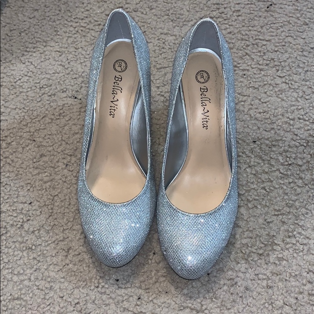 Sparkly Silver “Bella-Vita” High Heels